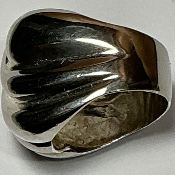 CHARLES KRPELL Sterling Silver Ribbed Ring. Size 8.5 - Picture 9 of 12